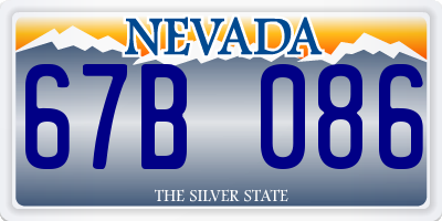 NV license plate 67B086