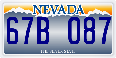 NV license plate 67B087