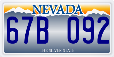 NV license plate 67B092