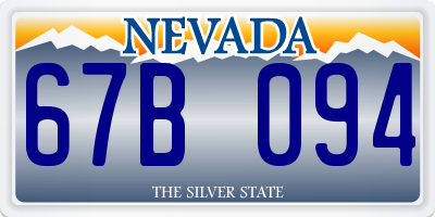 NV license plate 67B094