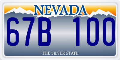 NV license plate 67B100