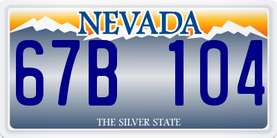 NV license plate 67B104