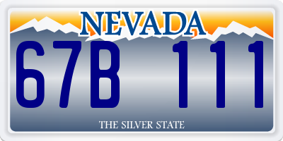 NV license plate 67B111