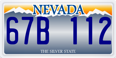 NV license plate 67B112