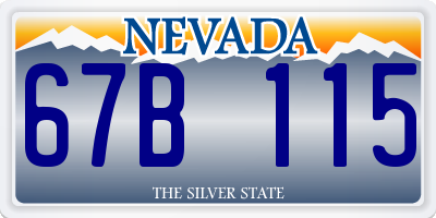 NV license plate 67B115