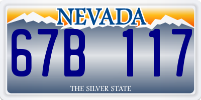 NV license plate 67B117