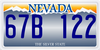 NV license plate 67B122