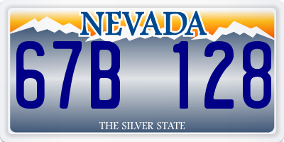 NV license plate 67B128