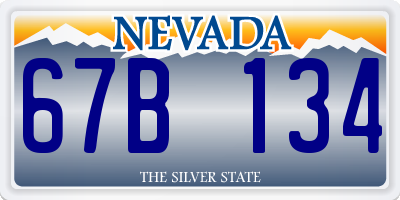 NV license plate 67B134