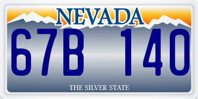 NV license plate 67B140