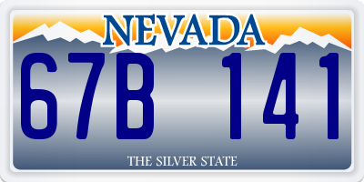 NV license plate 67B141