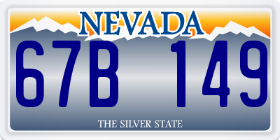 NV license plate 67B149