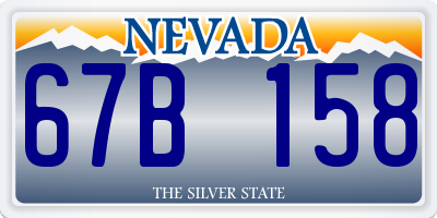 NV license plate 67B158