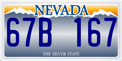 NV license plate 67B167