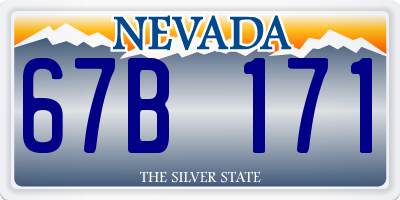 NV license plate 67B171