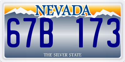 NV license plate 67B173