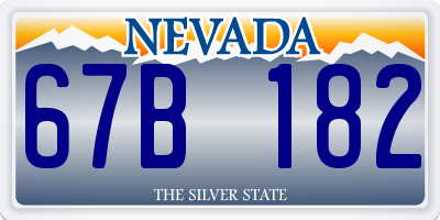 NV license plate 67B182