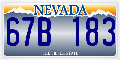 NV license plate 67B183