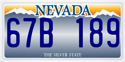 NV license plate 67B189