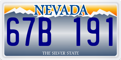 NV license plate 67B191
