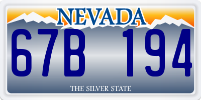 NV license plate 67B194