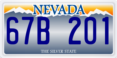 NV license plate 67B201