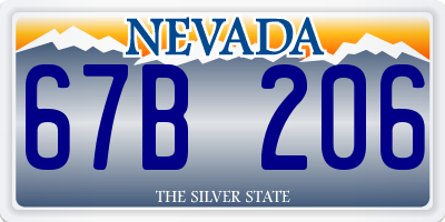 NV license plate 67B206