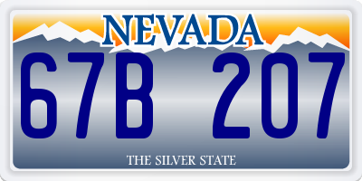 NV license plate 67B207