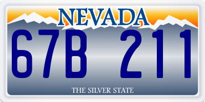 NV license plate 67B211