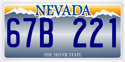 NV license plate 67B221