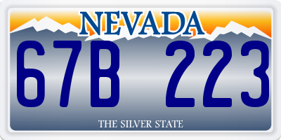 NV license plate 67B223