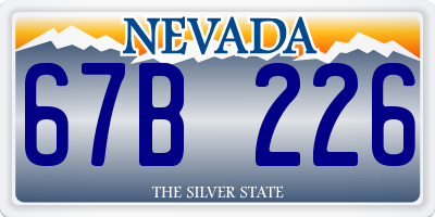 NV license plate 67B226