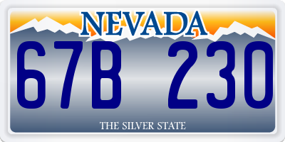 NV license plate 67B230