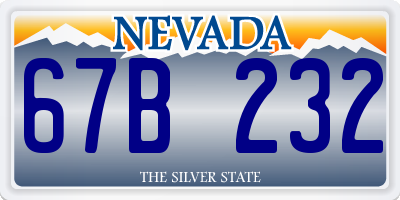NV license plate 67B232
