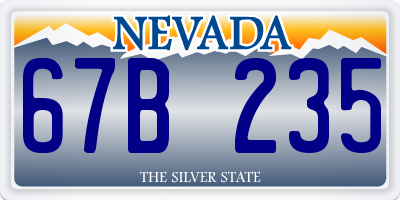 NV license plate 67B235