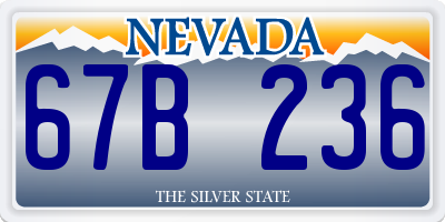 NV license plate 67B236