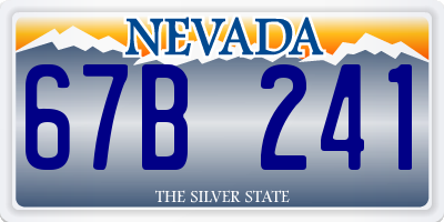 NV license plate 67B241