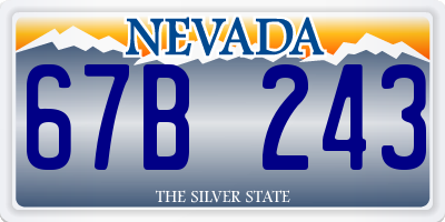 NV license plate 67B243