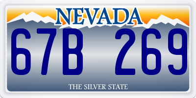 NV license plate 67B269