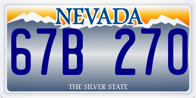 NV license plate 67B270