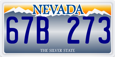 NV license plate 67B273