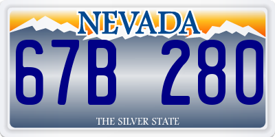 NV license plate 67B280