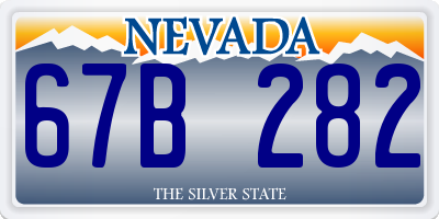 NV license plate 67B282