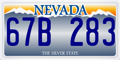 NV license plate 67B283