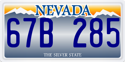 NV license plate 67B285