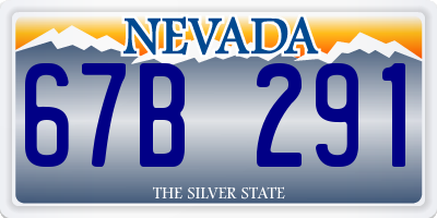 NV license plate 67B291