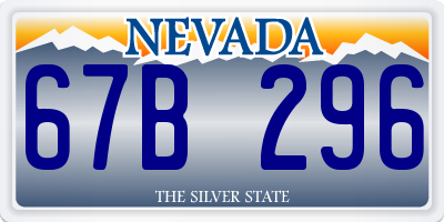 NV license plate 67B296