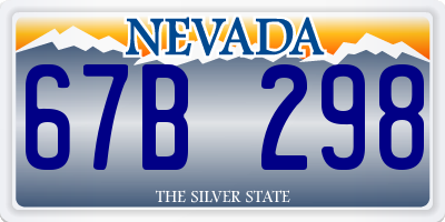 NV license plate 67B298