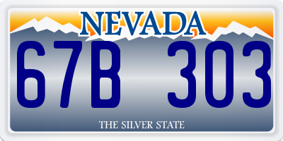 NV license plate 67B303