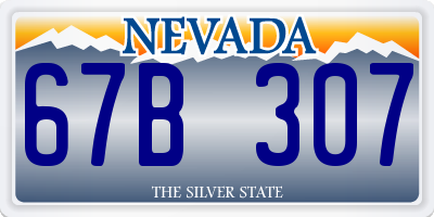 NV license plate 67B307